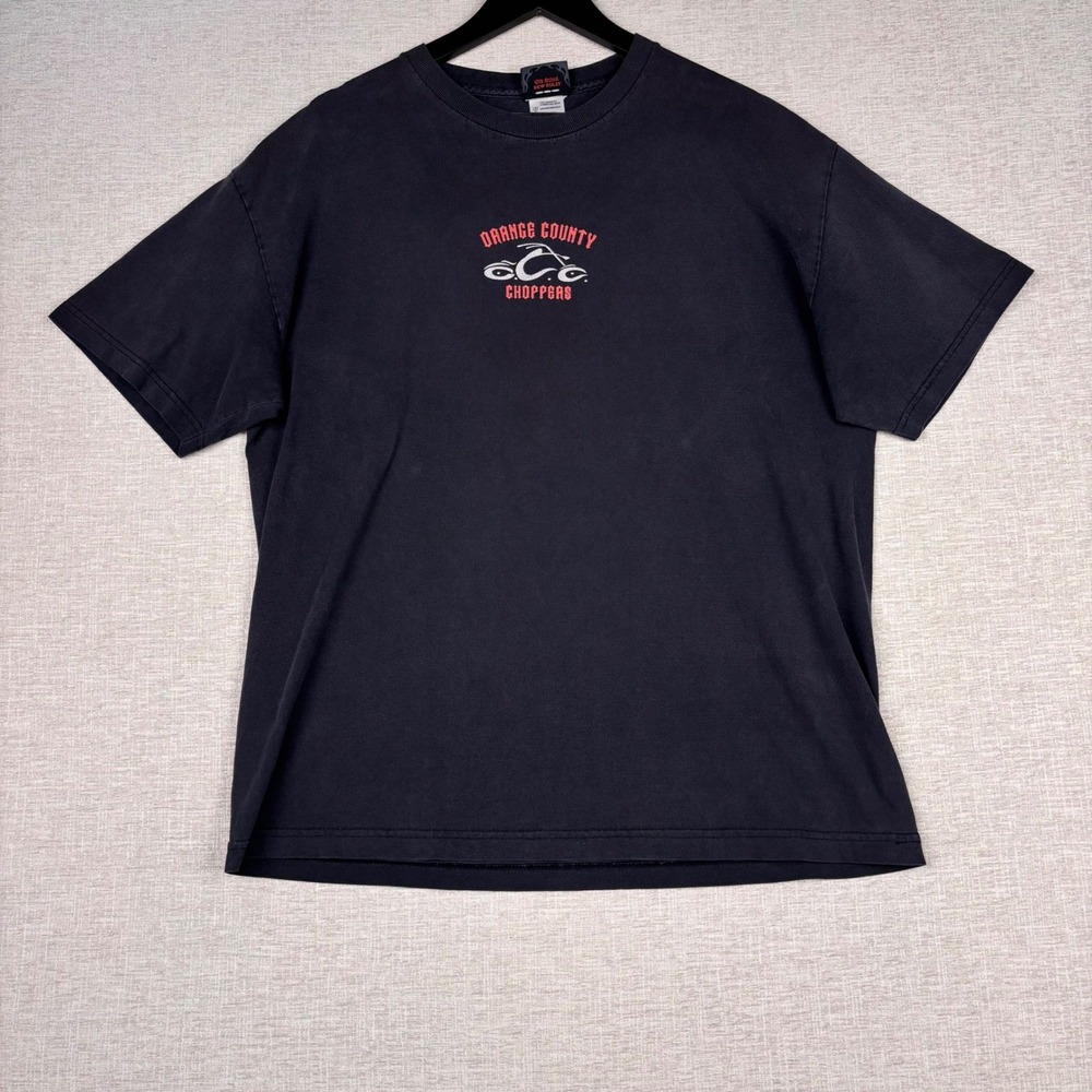Orange County Choppers Mens XL T-Shirt Black Y2K Biker Graphic Tee Cotton